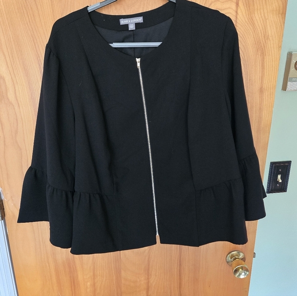 Jessica London Jackets & Blazers - Jessica London Black Ruffle Sleeve Blazer